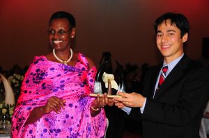 Uganda’s First Lady, Hon. Janet Museveni and Edward Bergman, Executive Director, Africa Travel Association, presented and received awards on the evening of the Patron’s Dinner and ATA Awards. Photo credit: Marie Claire Andrea, Africa Travel Association